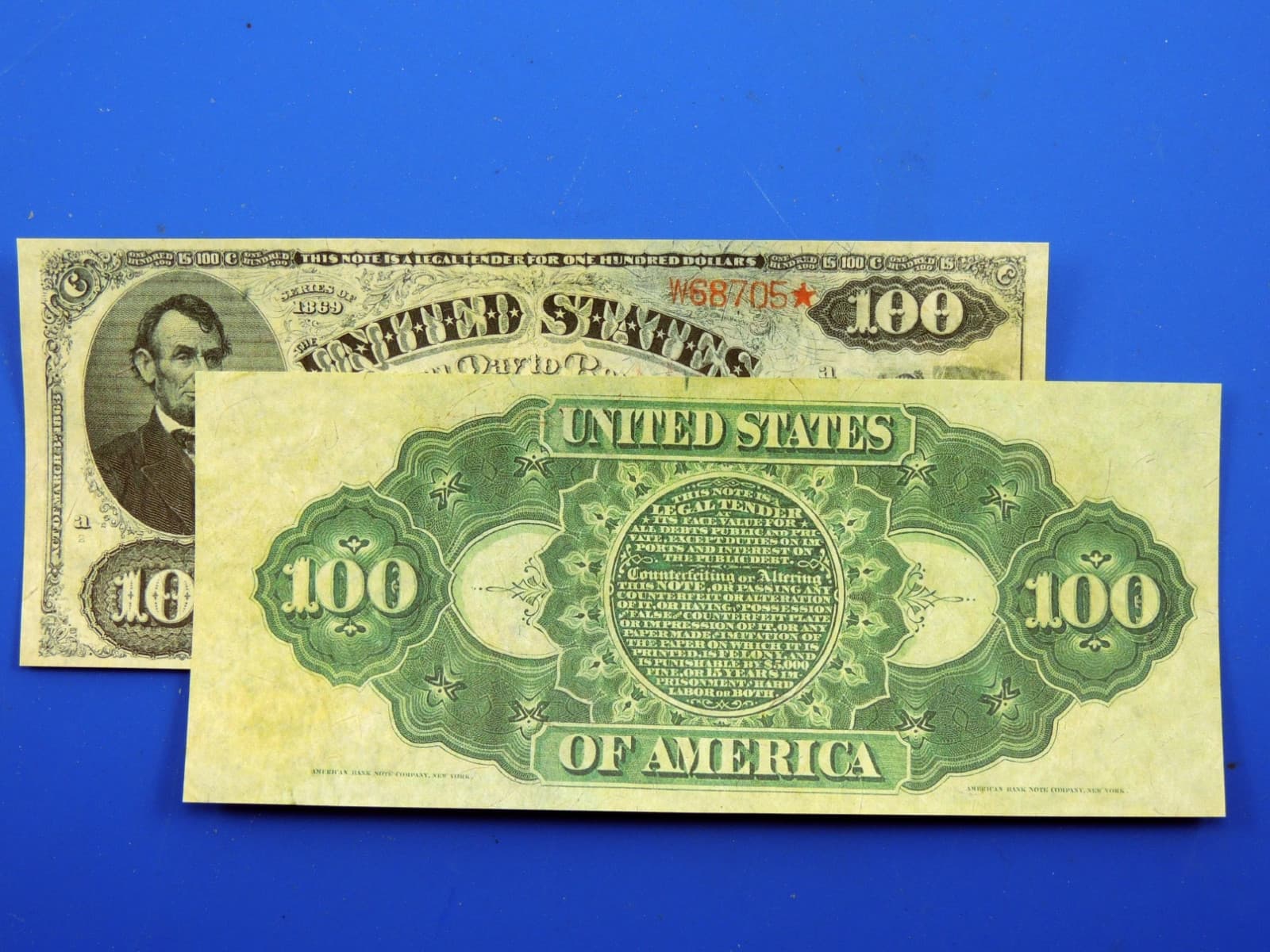 Reproduction $100 1869 Rainbow US Paper Money Currency Copy 2
