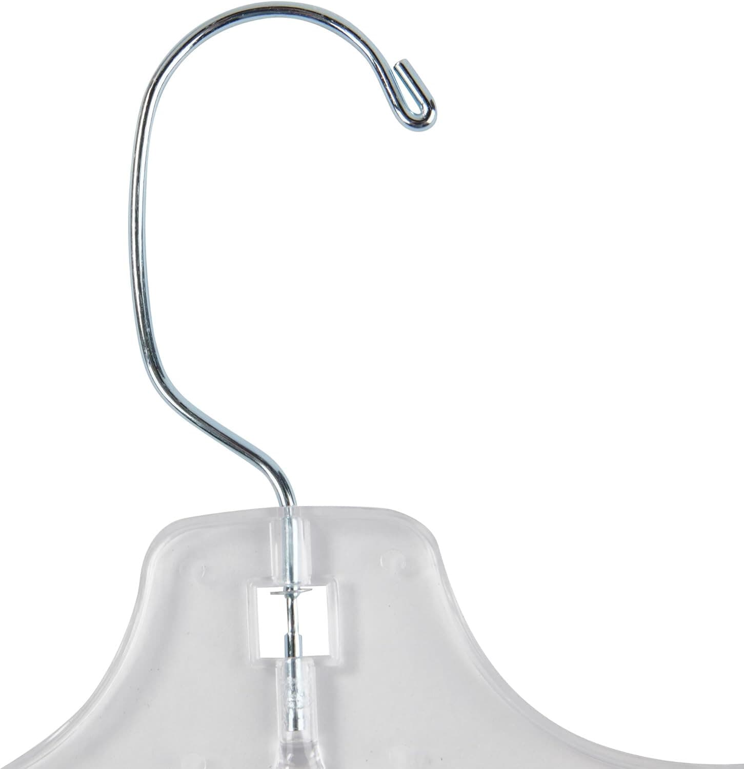 100 Clear Plastic Hangers Children's Kids Clothing Dress Shirt Chrome Swivel 12" 4