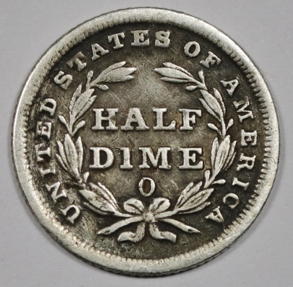 1838-o Seated Liberty Half Dimes.  Natural Uncleaned.  Sharp XF Detail.   204321 2