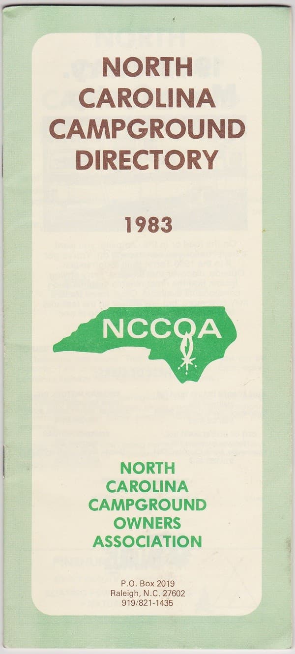 1983 North Carolina Campground Directory Booklet