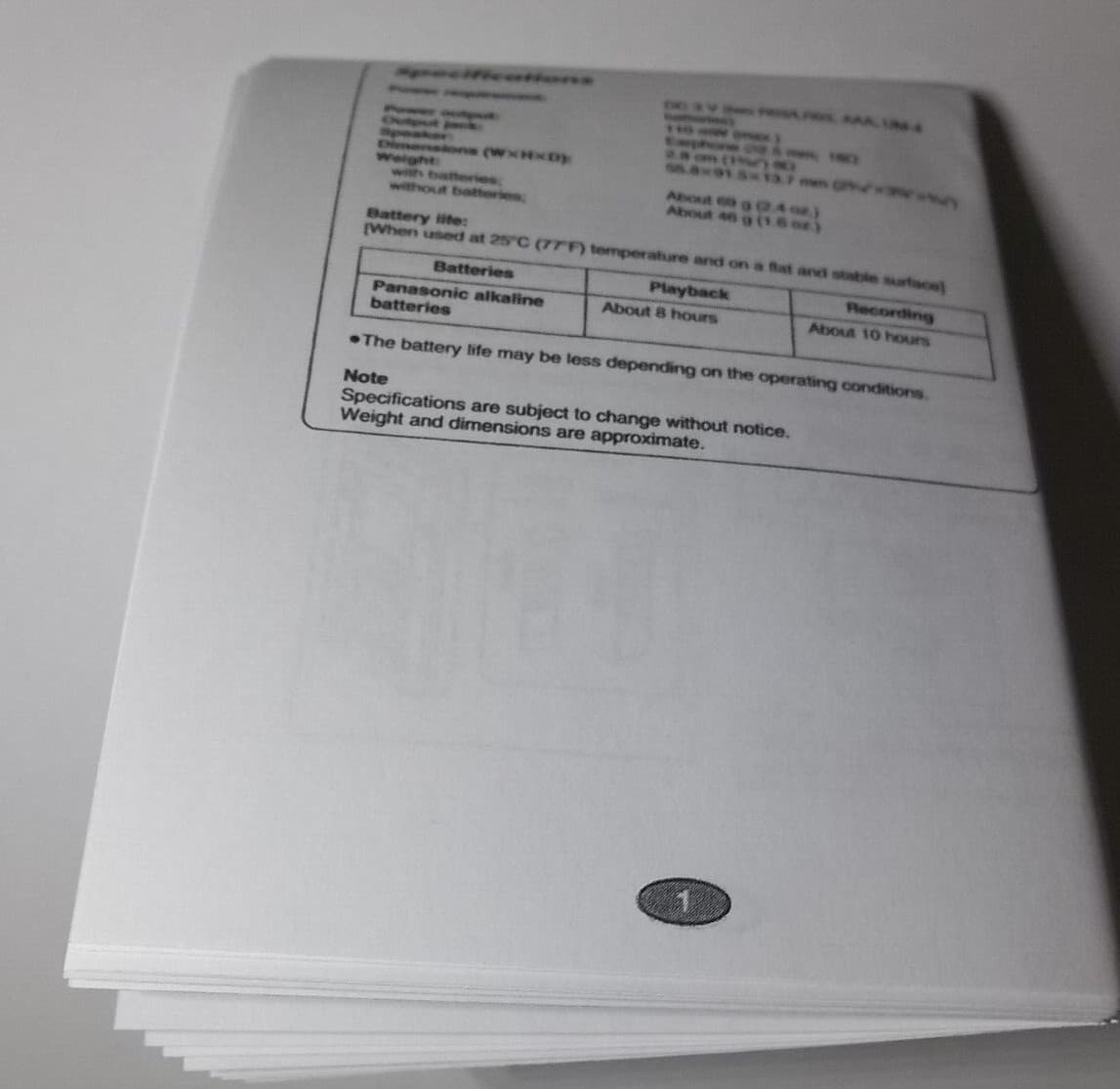 Panasonic RR-DR60 IC recorder operating instructions manual. 3