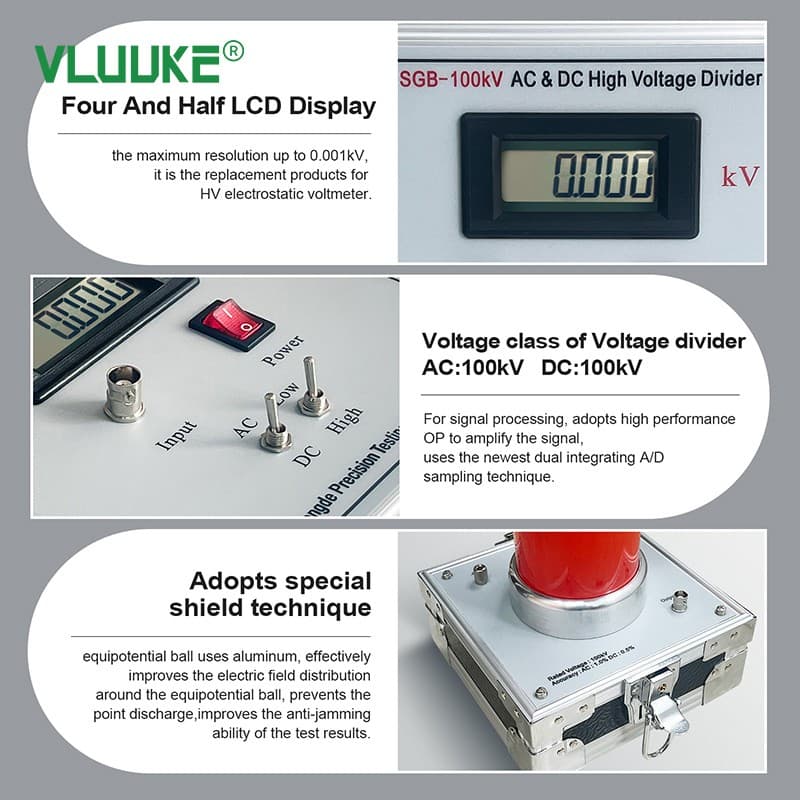 AC&DC Digital Voltage Meter HV Divider LV Display Meter AC DC High Voltage Meter 5