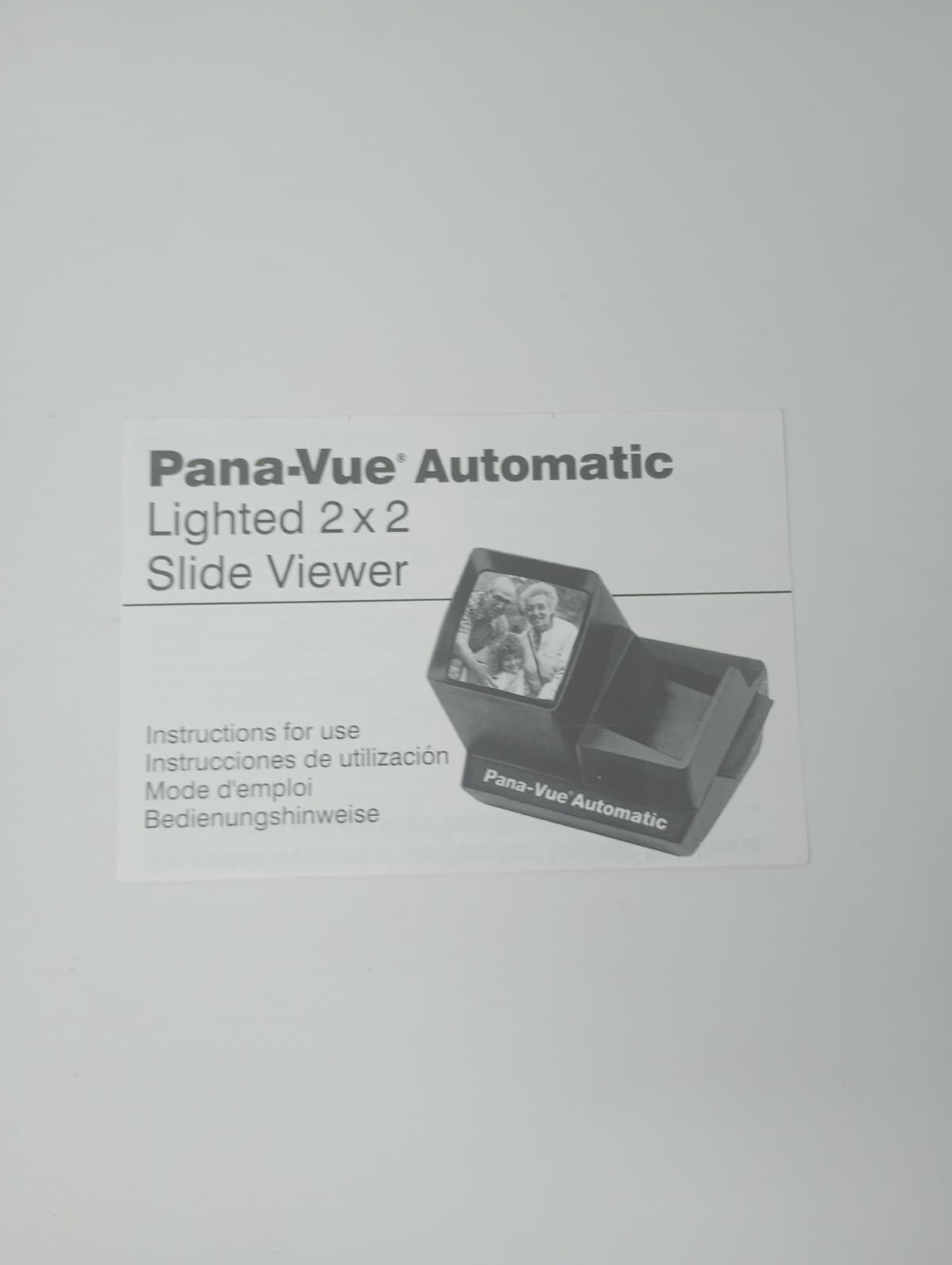 Pana-Vue Automatic Lighted 2x2 Slide Viewer Instructions For Use INSERT ONLY