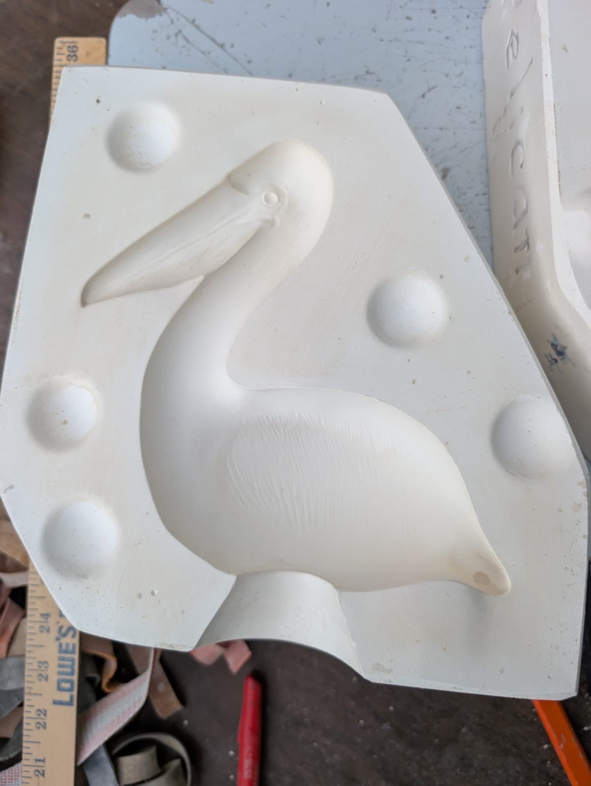 Large Pelican Vintage Slip Casting Ceramic Mold