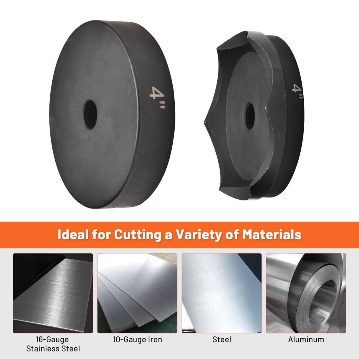 Yescom 4" Hydraulic Knockout Punch Die for Hole Punch Driver 3/4"-16UN Thread 6