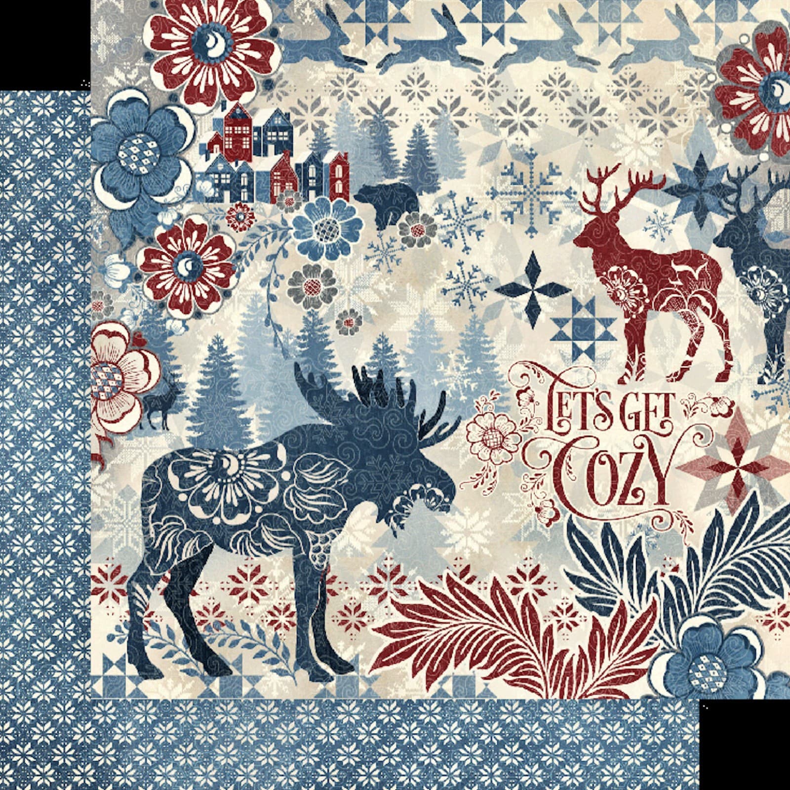 Graphic45 LET'S GET COZY 8-PACK 12x12 DOUBLE-SIDED PRINTED CARDSTOCKS 2