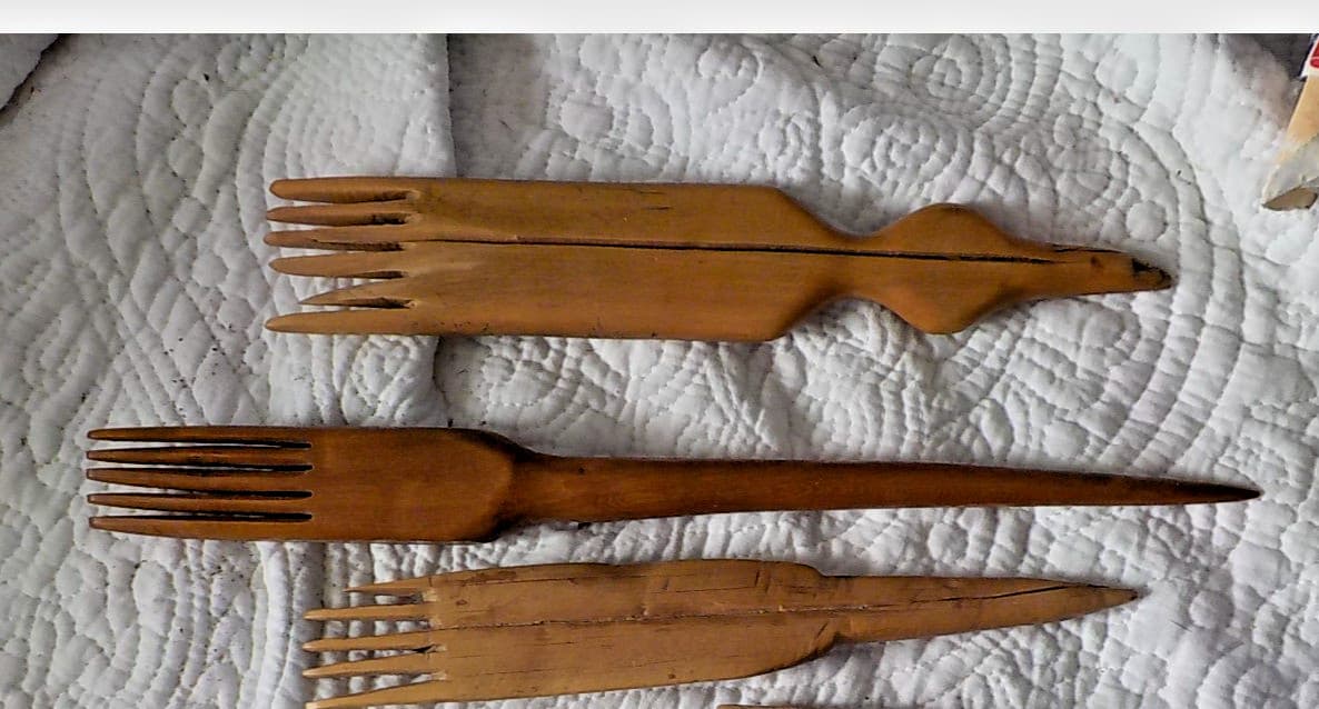 3 Navajo weaving loom combs vintage 9" - 12" tools 2