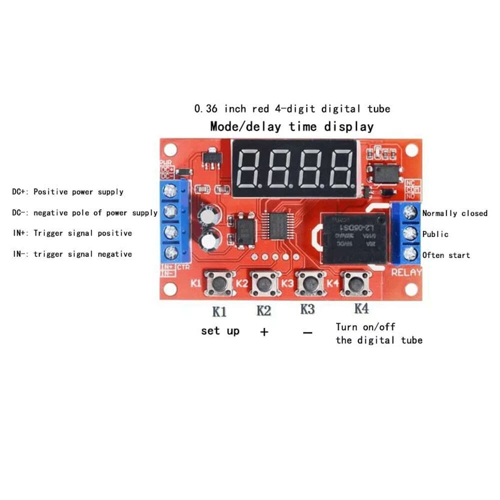 2PCS DC 12V 10A Adjustable Time Delay Relay Module LED Digital Timer Switch US 6