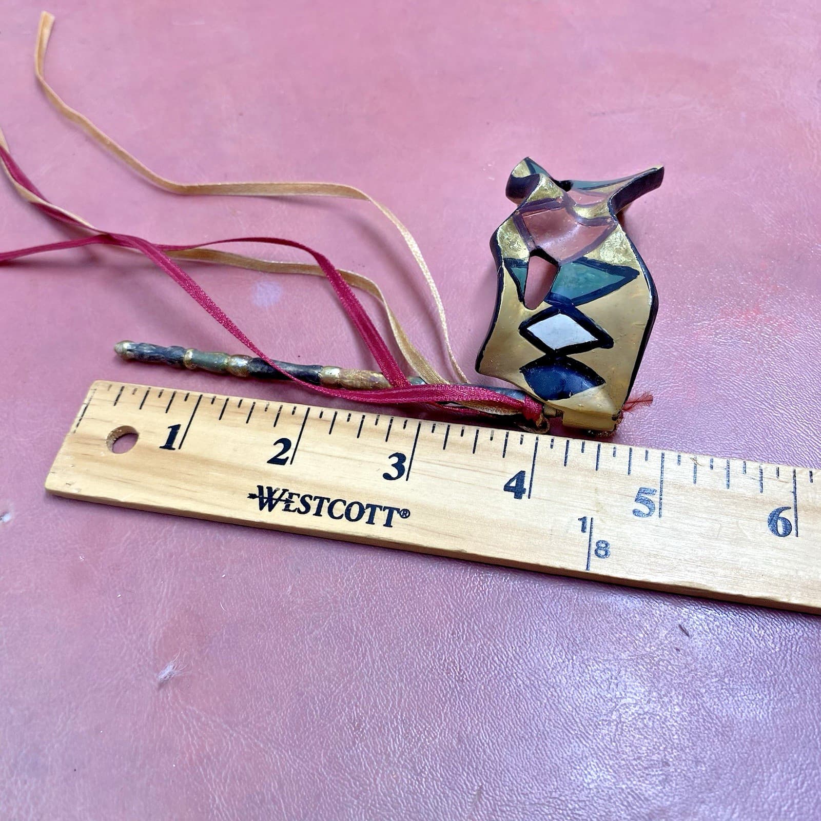 Vintage Katherines Collection Venetian Opera Mardi Gras Harlequin Mini Mask READ 6