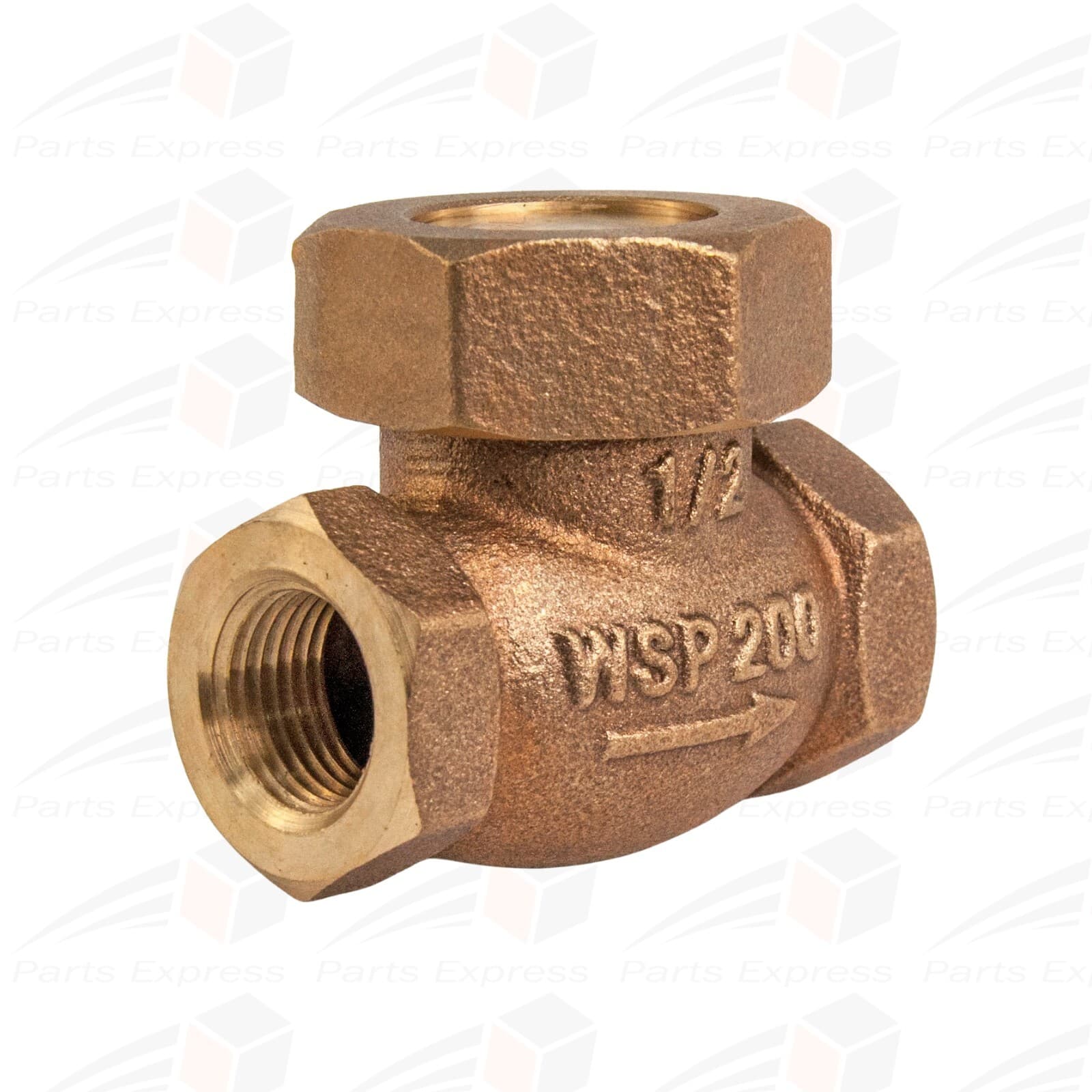 1/2" SPRING CHECK VALVE (BRONZE 200 WSP) W/ PTFE DISC, ASME, #50T 6