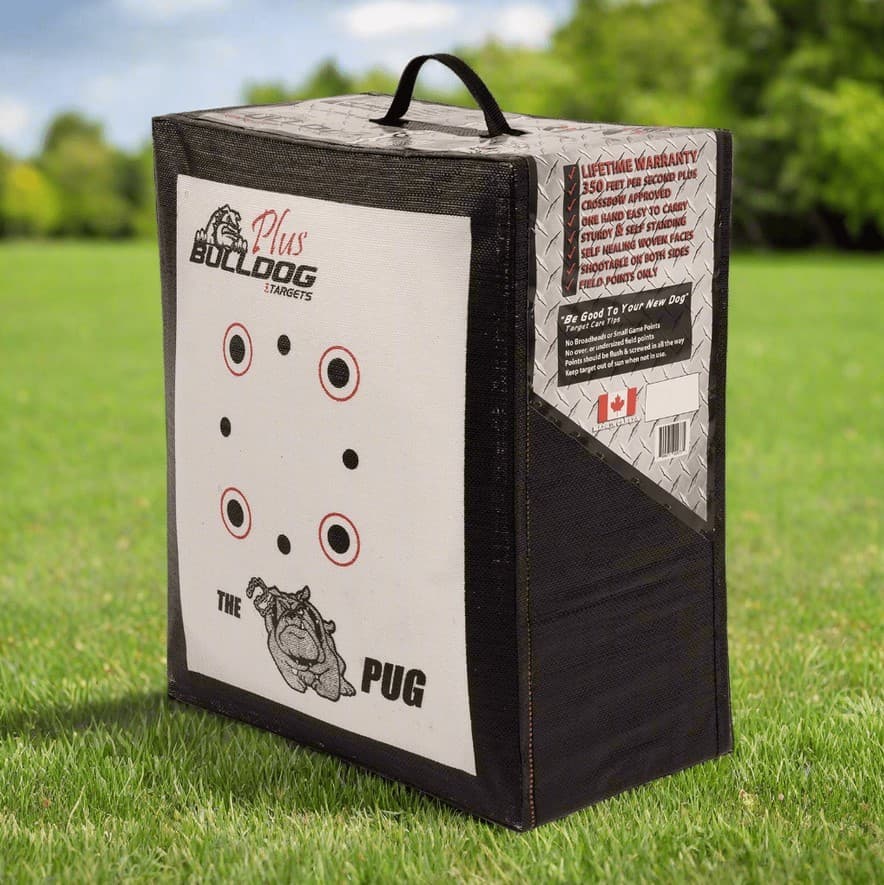 Bulldog Targets Doghouse Pug Archery Target PLUS Series with 2-Finger Arrow Pull 4