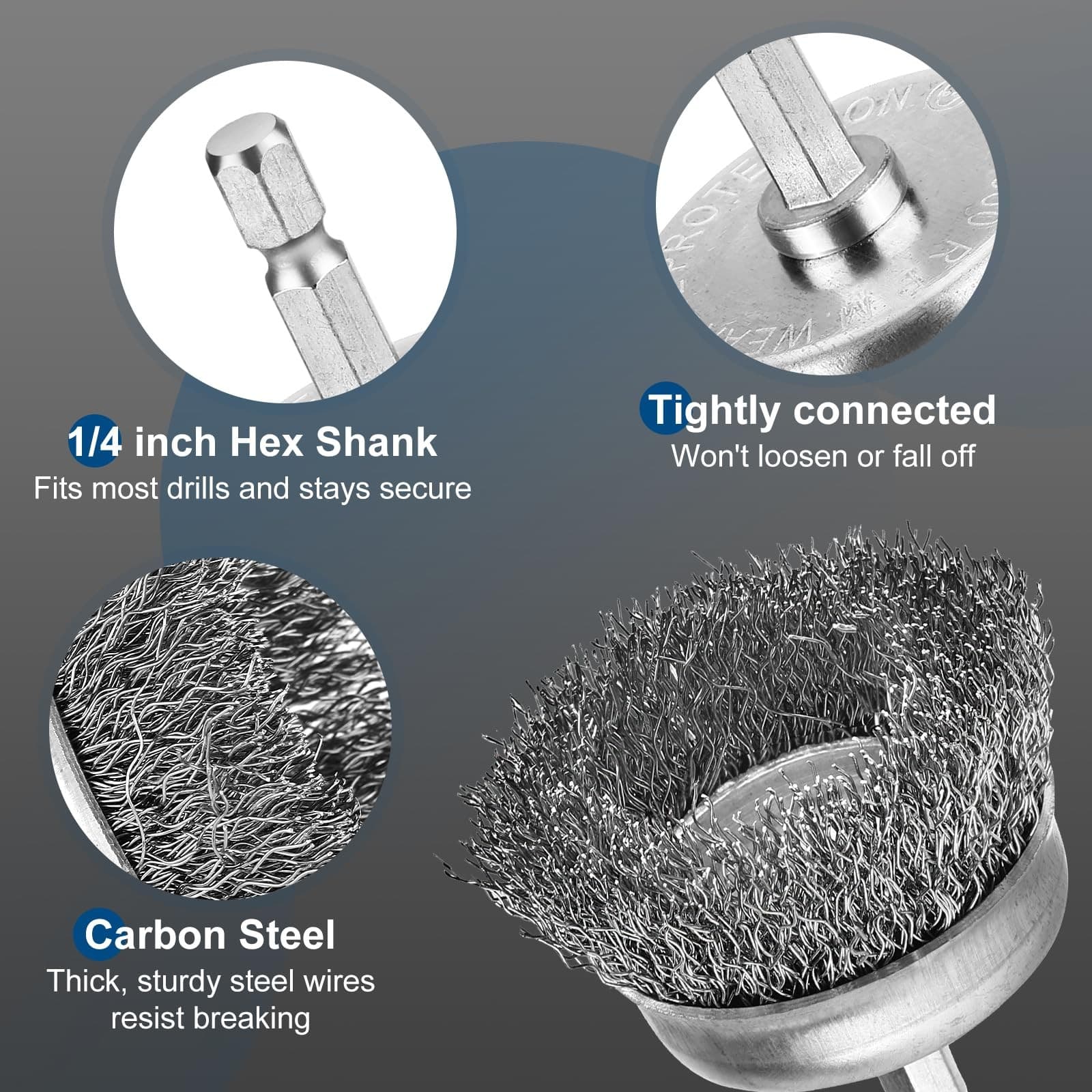 Pylevemv 6Pcs Professional Wire Wheel Carbon Steel Wire Brush for Drill Drill... 3