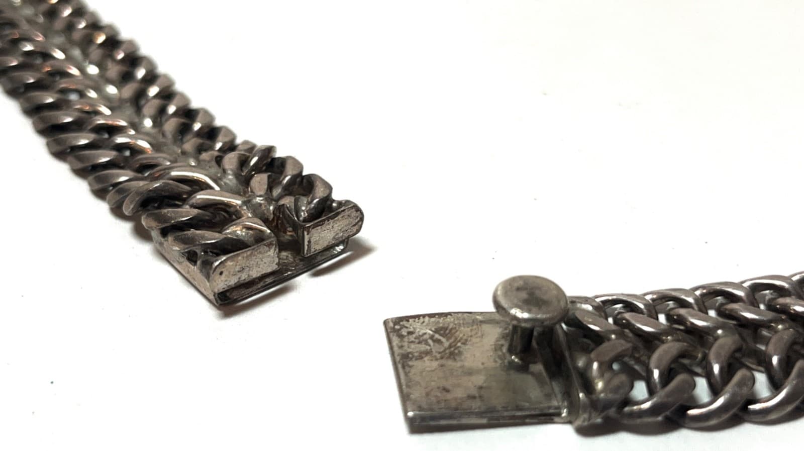 Massive Mexico 925 Silver Link Choker Necklace with Onyx center stone 4