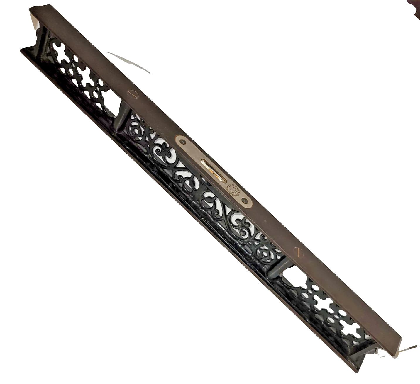 ANTIQUE C.E. JENNINGS & CO CAST IRON FILLIGREE LEVEL 18" USA With box 3