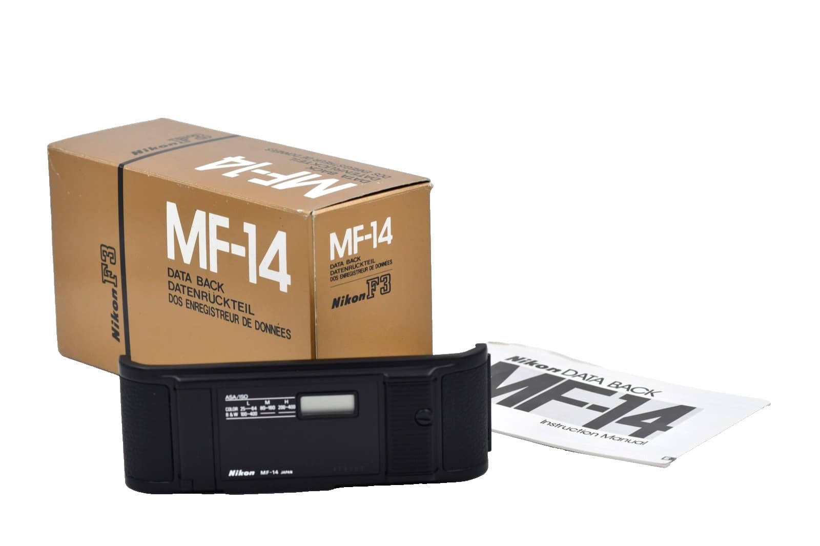 Nikon MF-14 DATA BACK for Nikon F3 Cameras, Instructions, Packing and Box