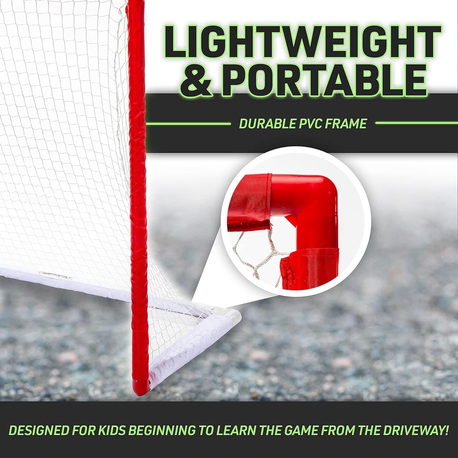 NHL Street Hockey Goal with Net - Portable Lightweight PVC Youth Street + Rol... 4