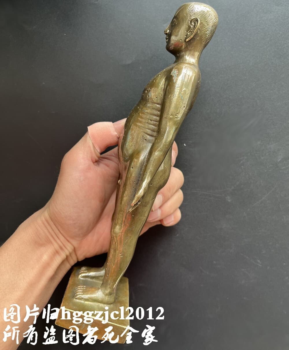 6" Tall Brass Human Body Model Acupuncture Massage Point Medicine Props Teaching 4