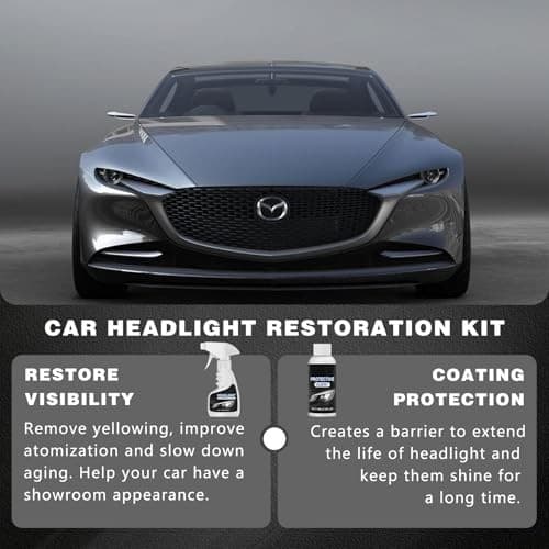 Car Headlight Restoration Kit, New Headlight Cleaner and Coating for Cars,  4