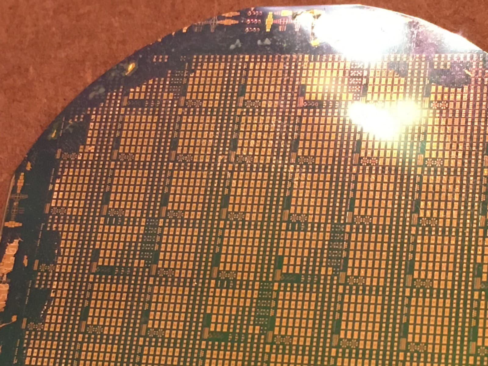 2" Gold Silicon Wafer Unique Extremely Rare RF NAND, Bell Labs? Wafer 6