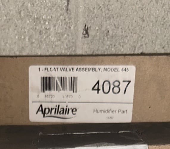 NEW OEM APRILAIRE 4087 FLOAT VALVE ASSEMBLY MODEL 445 Fast Ship 2