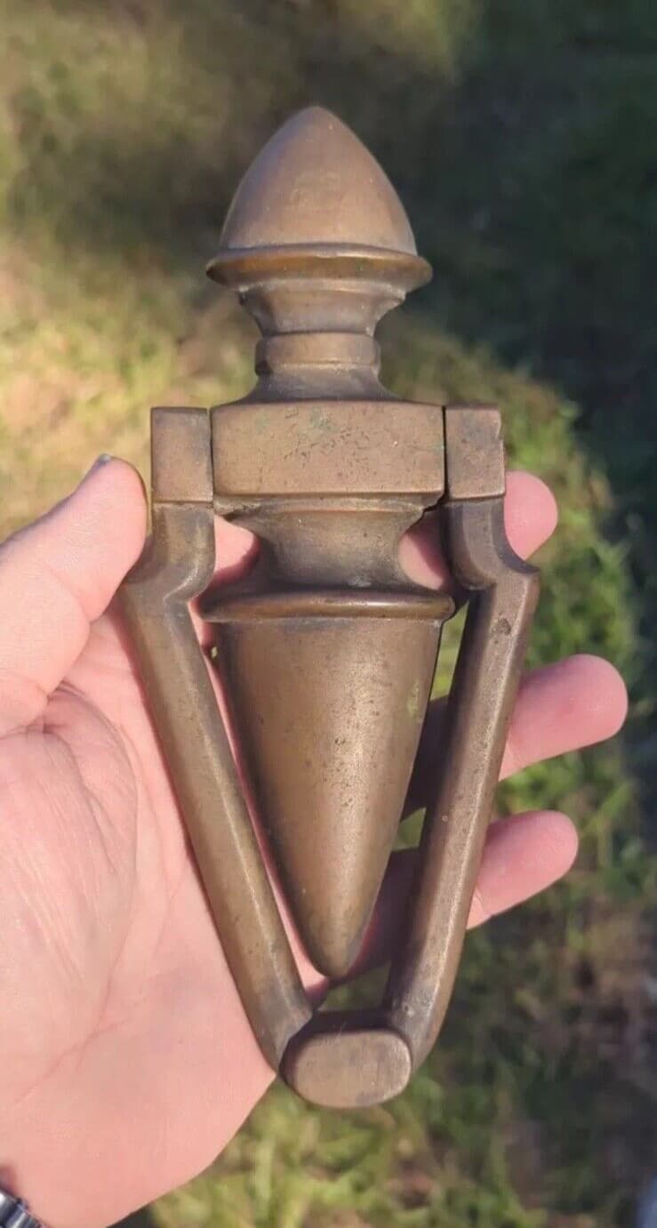 LARGE 8" ANTIQUE c.1890 BRONZE URN TORCHIERE ARCHITECTURAL SALVAGE DOORKNOCKER 4