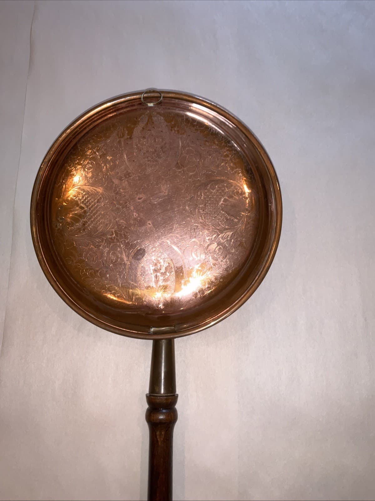 Vintage Large Copper Farmhouse Vintage Bed Warmer, Signed Webaware England 40” 3