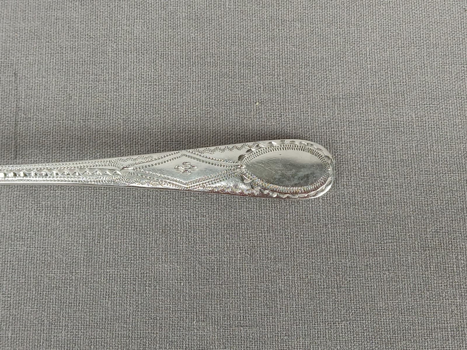Alice & George Burrows II London Bright-Cut Sterling Silver Spoon C.1802 2