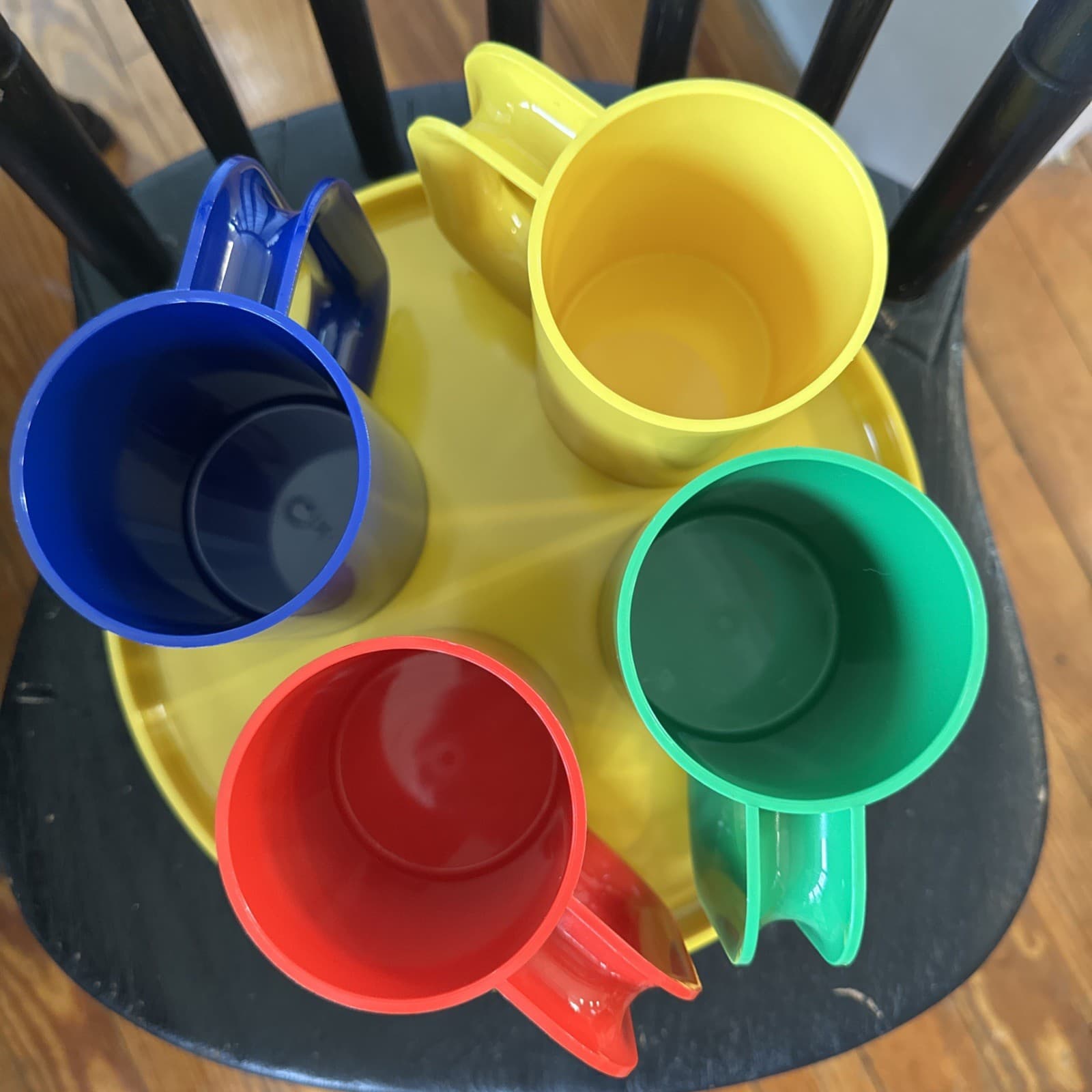 Vintage Heller Massimo Vignelli 8  Piece Rainbow Dining Set MCM Plastic EUC  2