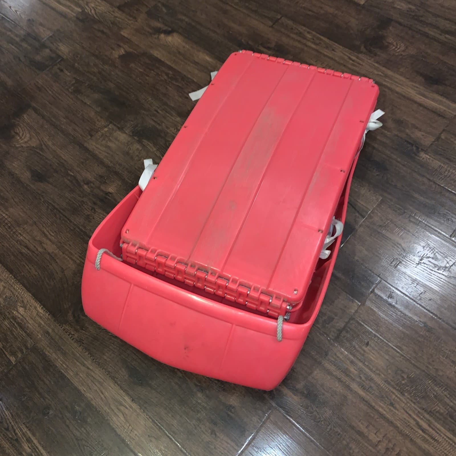 Vintage TOBOGGAN 8’ Folding Rescue Pink Snow Sled Meadowbrook Rare!!￼ 5