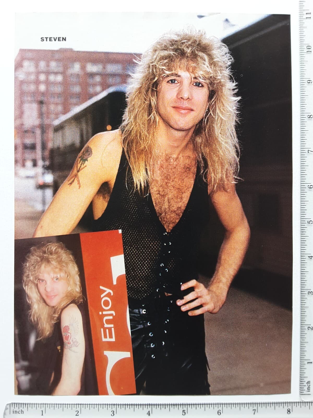GUNS N ROSES STEVEN ADLER / AXL ROSE 2-SIDED 80'S MAGAZINE PINUP POSTER CLIPPING 3
