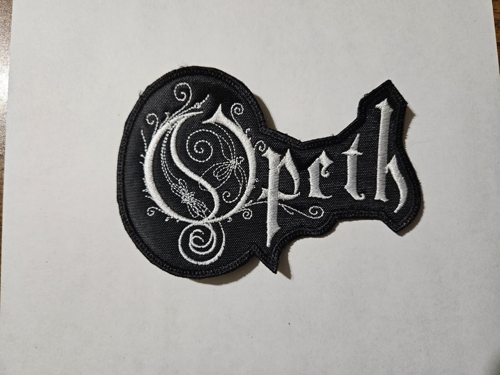OPETH, SEW ON WHITE EMBROIDERED PATCH
