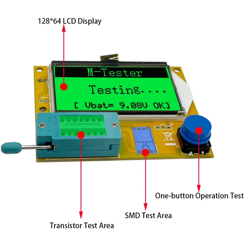 LCR-T4 LCD Transistors Tester Resistor Capacitor Diode SCR Inductor Triode Meter 3