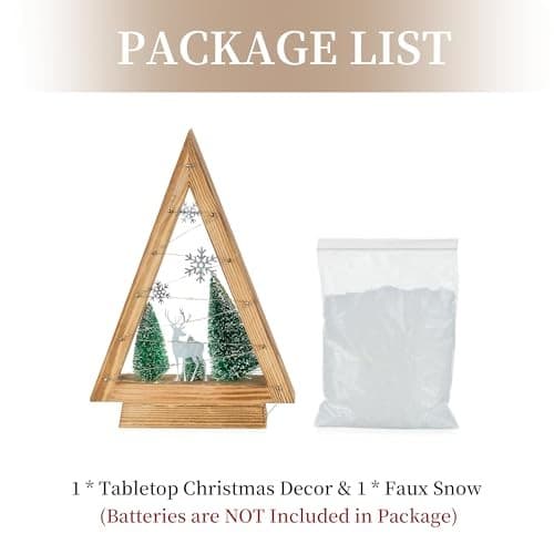  Wooden Christmas Tree Decor: Tabletop Christmas Decorations with Lights for  6