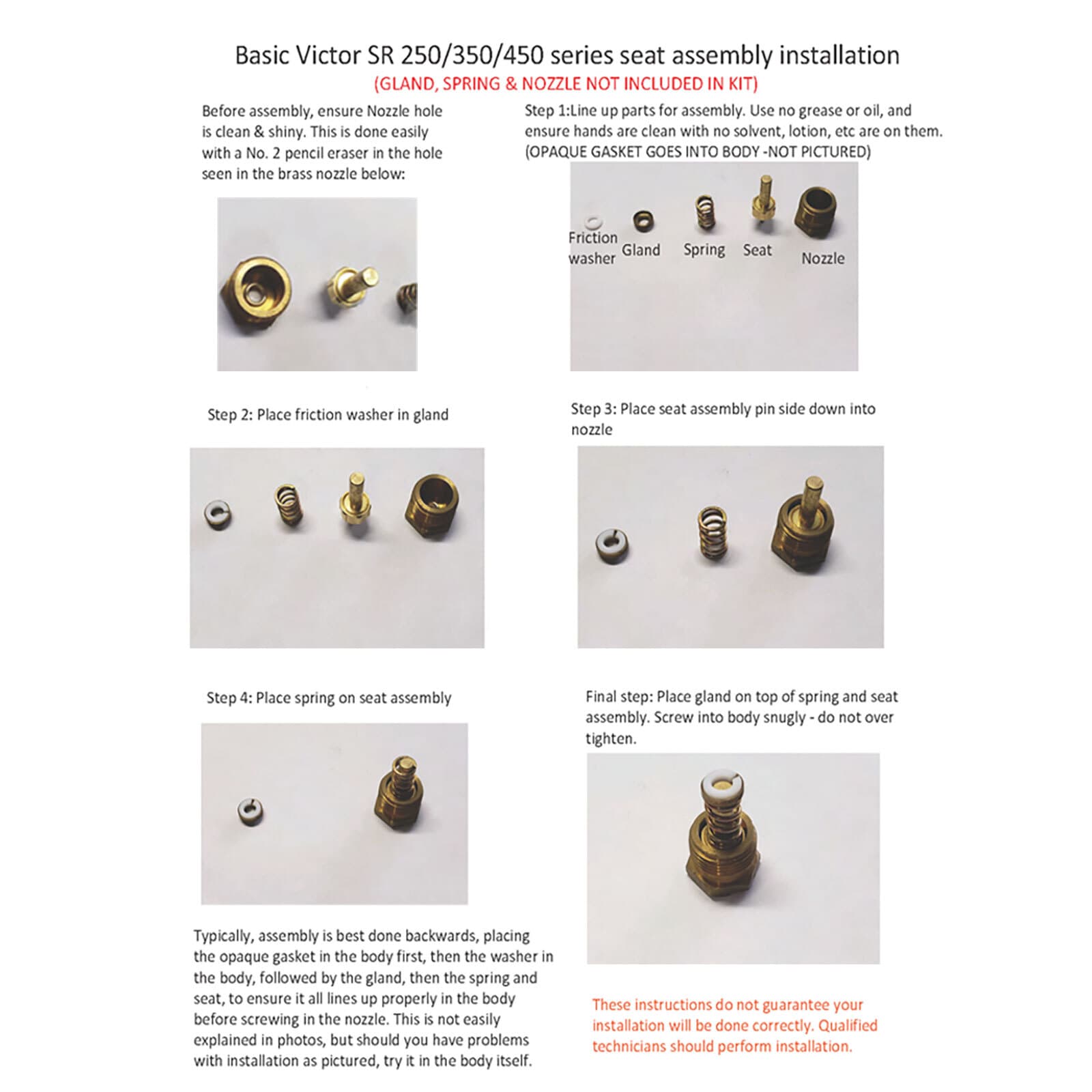 Victor SR350D Series Oxygen Regulator Rebuild/Repair Parts Kit 0740-0131 6