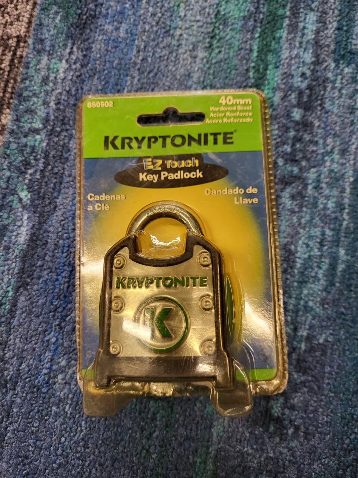NOS Kryptonite EZ Touch Keyed Padlock 40mm Hardened Steel