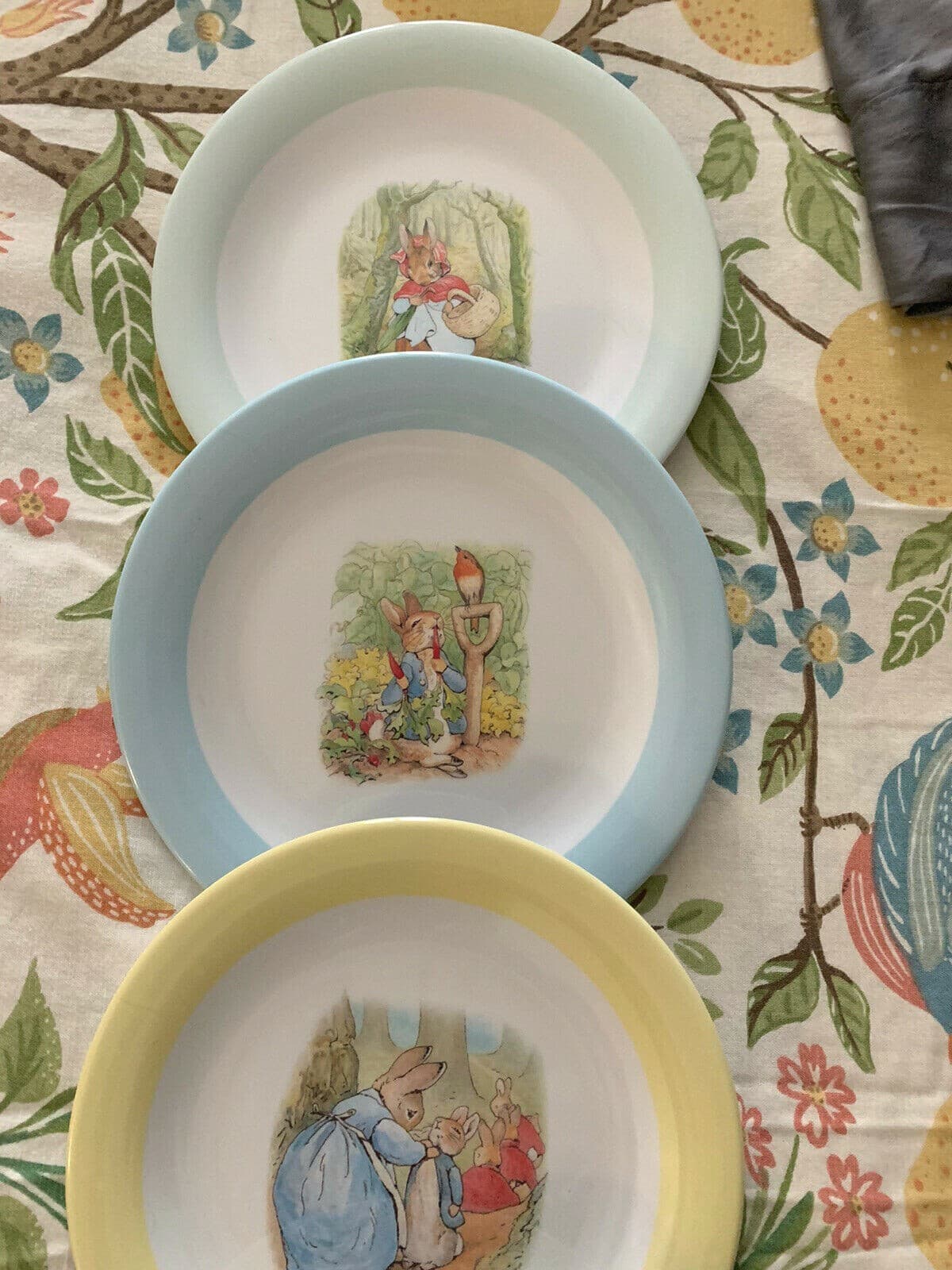 Disney Pottery Barn school kid SET 4 Plate Easter Bunny Peter rabbit Holiday  ! 3