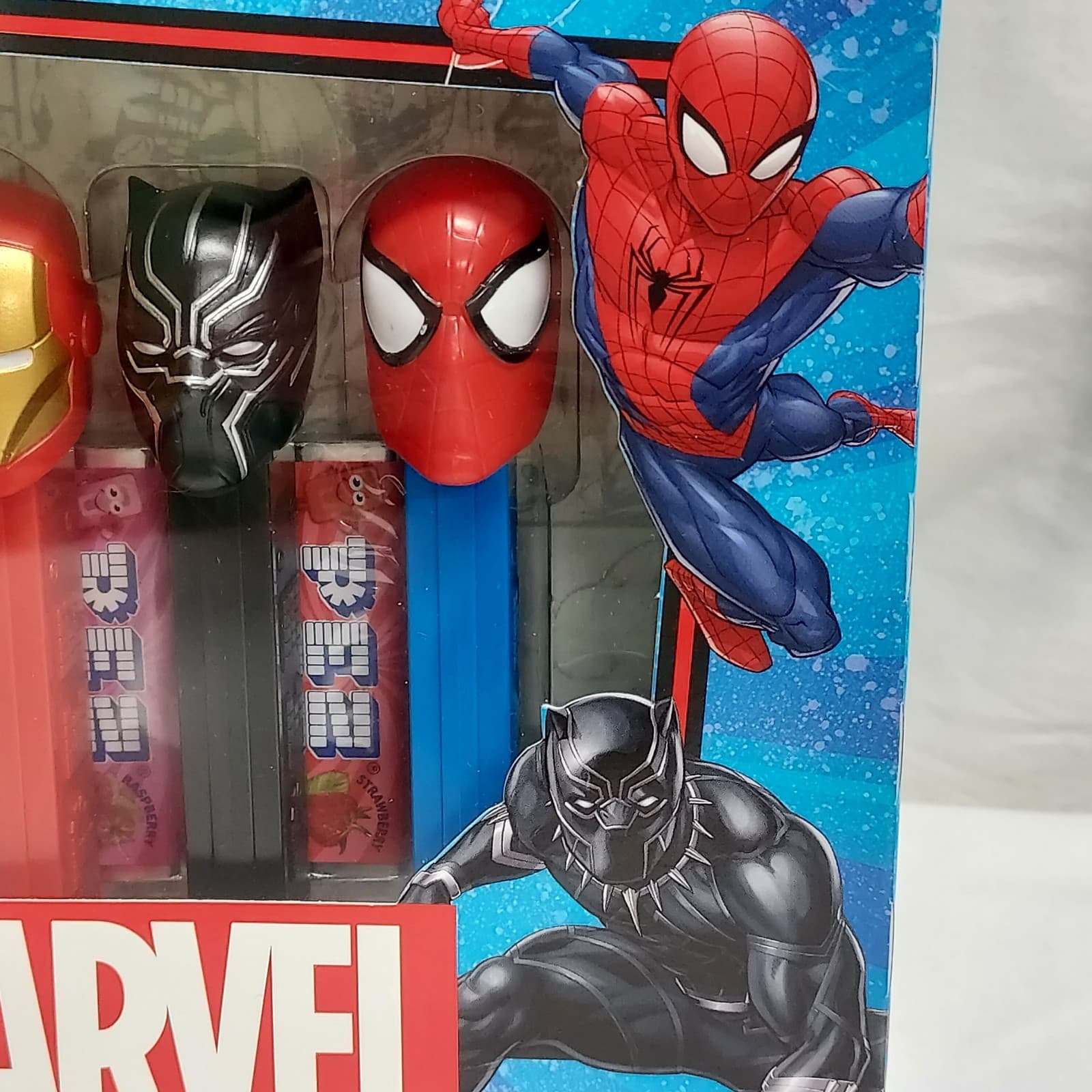 2019 Marvel Pez Set with Iron Man, Spiderman, Black Panther & Thanos (Rare) 2