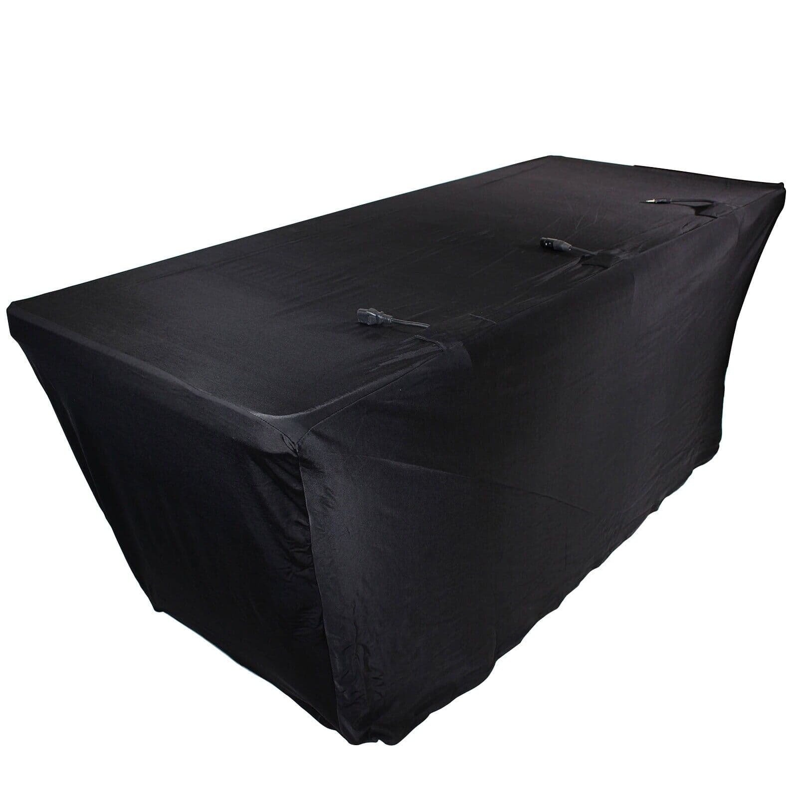 ProX X-ST6B DJ Table Scrim, 6' Black Stretch Spandex Cover w Bag 3