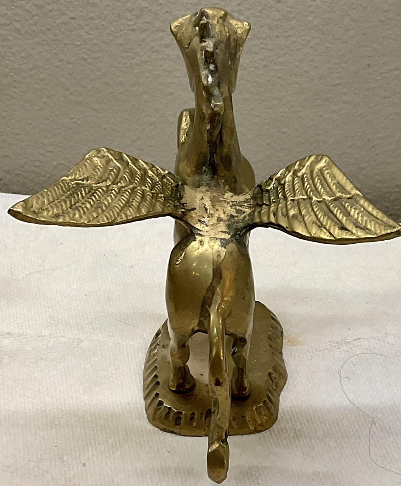 Brass Pegasus Statue Flying Winged Mythical Horse Flowing Mane Fantasy. 7" 4
