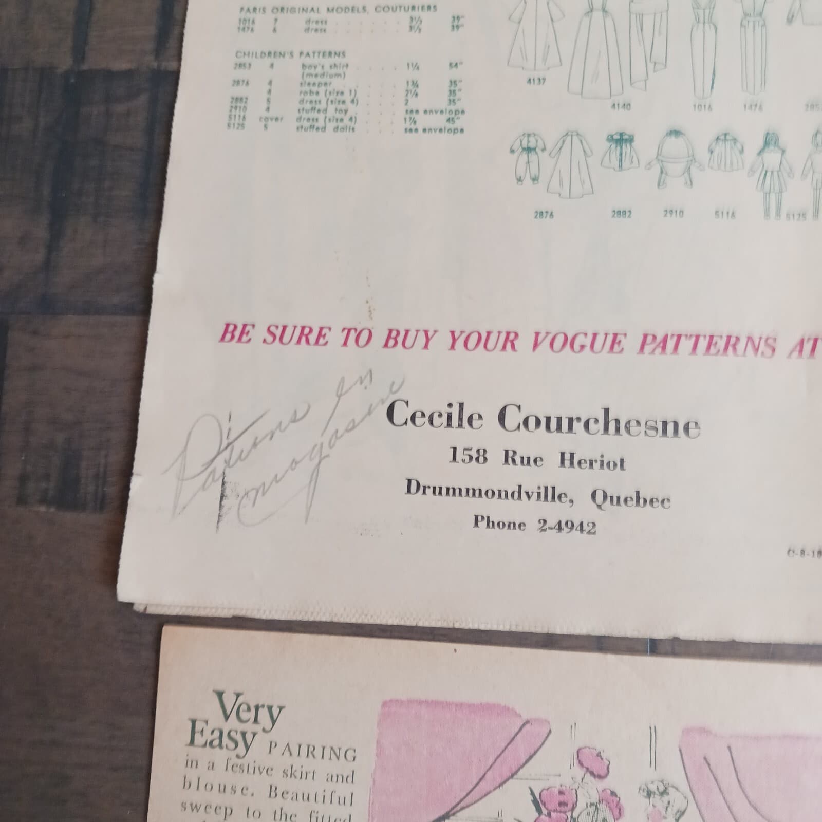 Lot of Vogue Printed Pattern News 60s & 70s Vintage Fashion Newsletter Retro Art 6