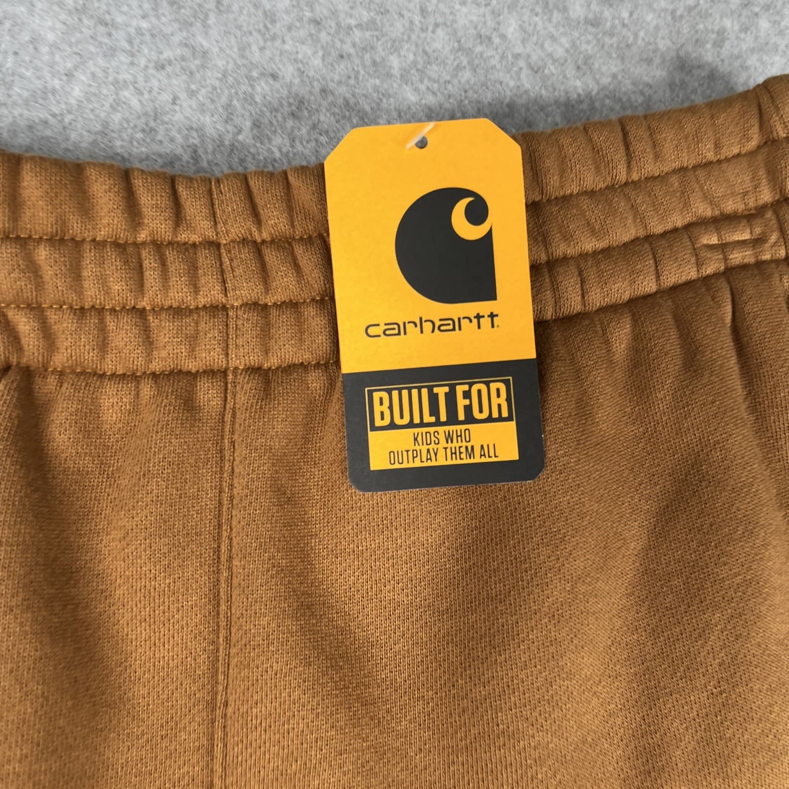 Carhartt Sweatpants Youth Kids Medium Brown Fleece Graphic Print Casual New NWT 6