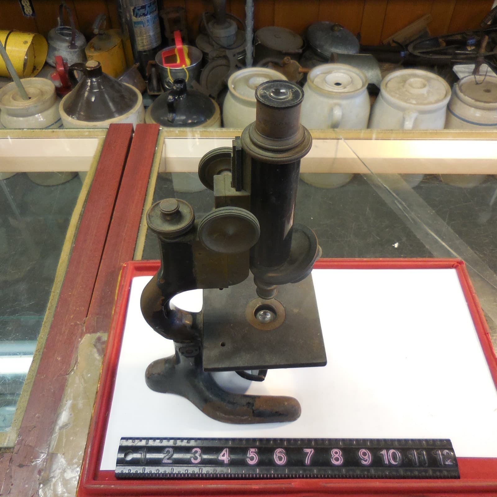 ANTIQUE BAUSCH & LOMB BRASS MICROSCOPE -UNKNOWN CONDITION “AS-IS”