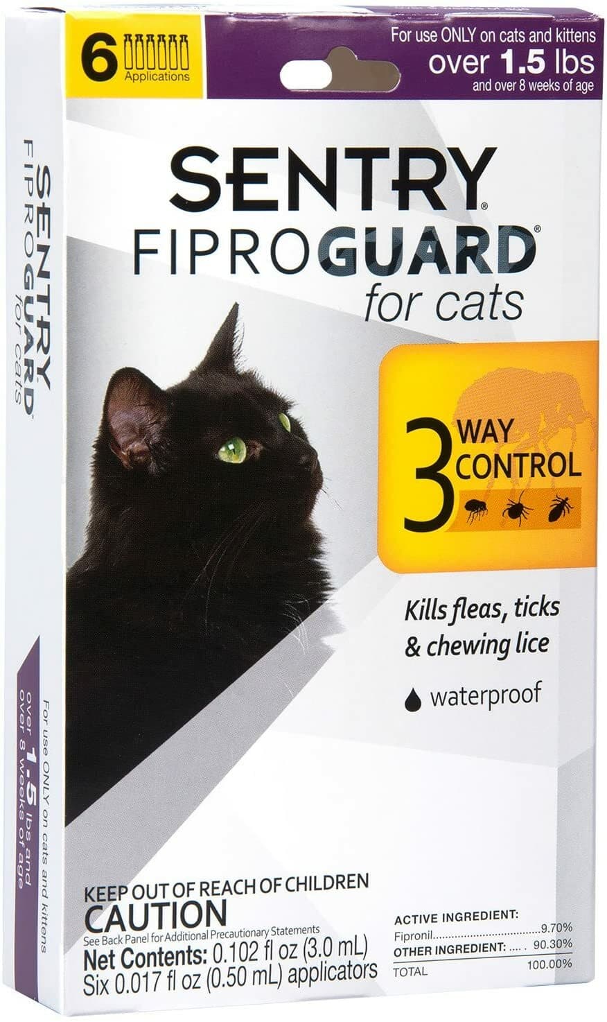 Sentry Fiproguard Flea and Tick Topical Drops for Cats 6 Doses Treatment Control 3