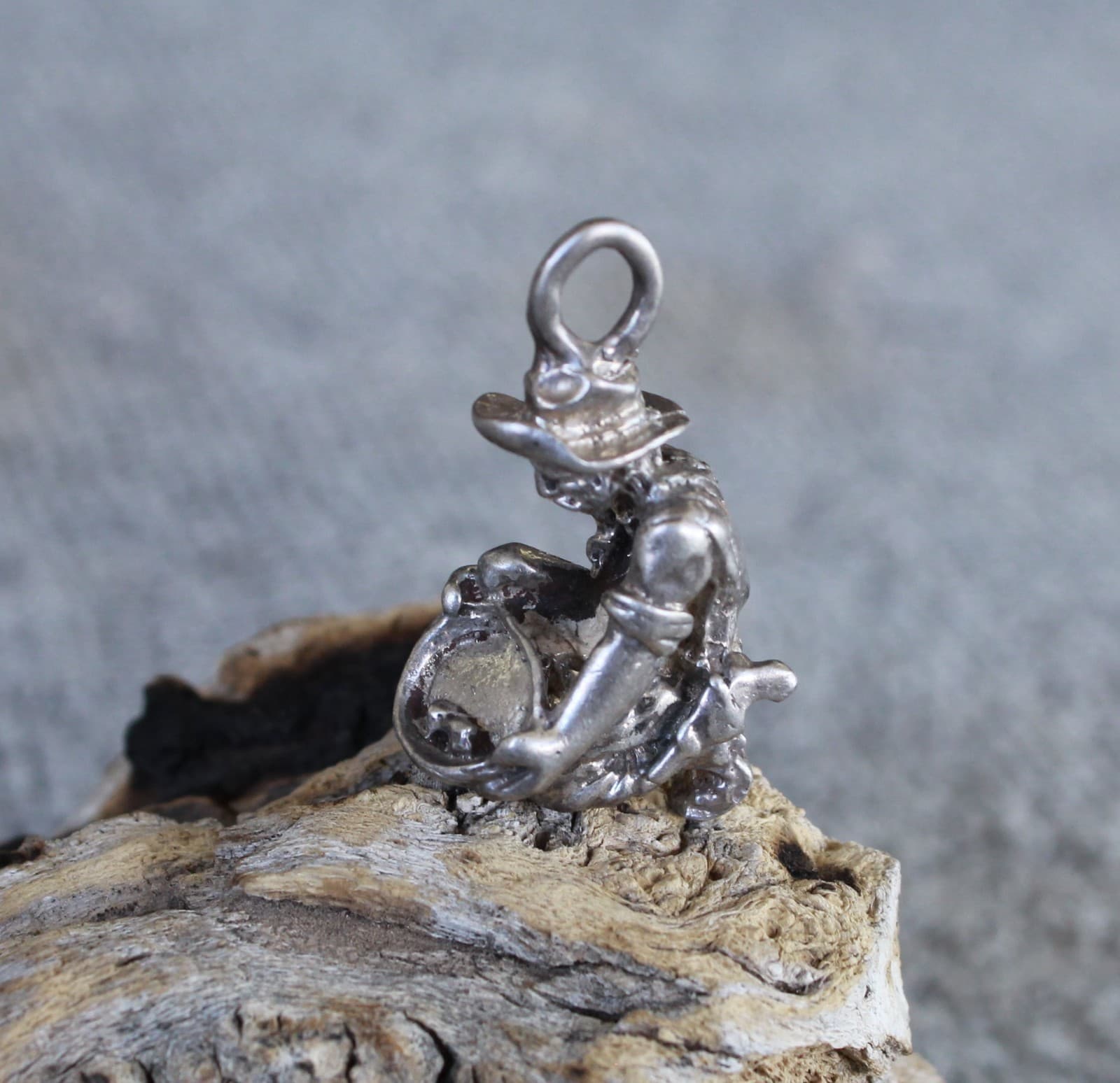 Gold Panner Prospector Figure Solid Sterling Silver pendant casting 4