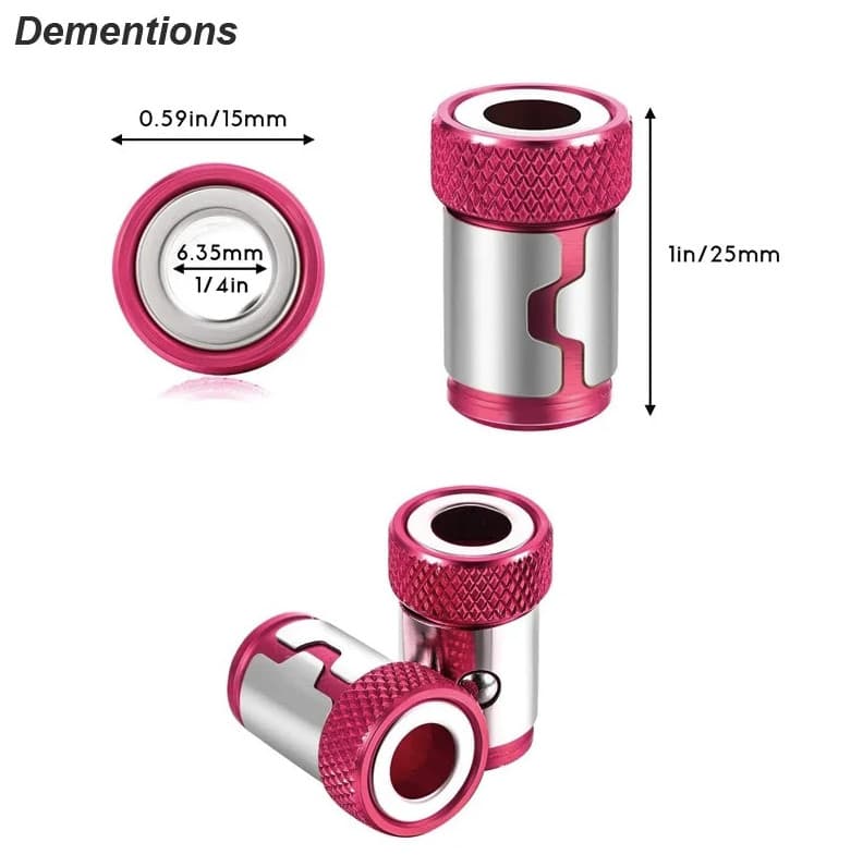 3 pcs Magnetic Ring Screwdriver Bit Holder 1/4" Strong Magnet Adapter Tool - NEW 2