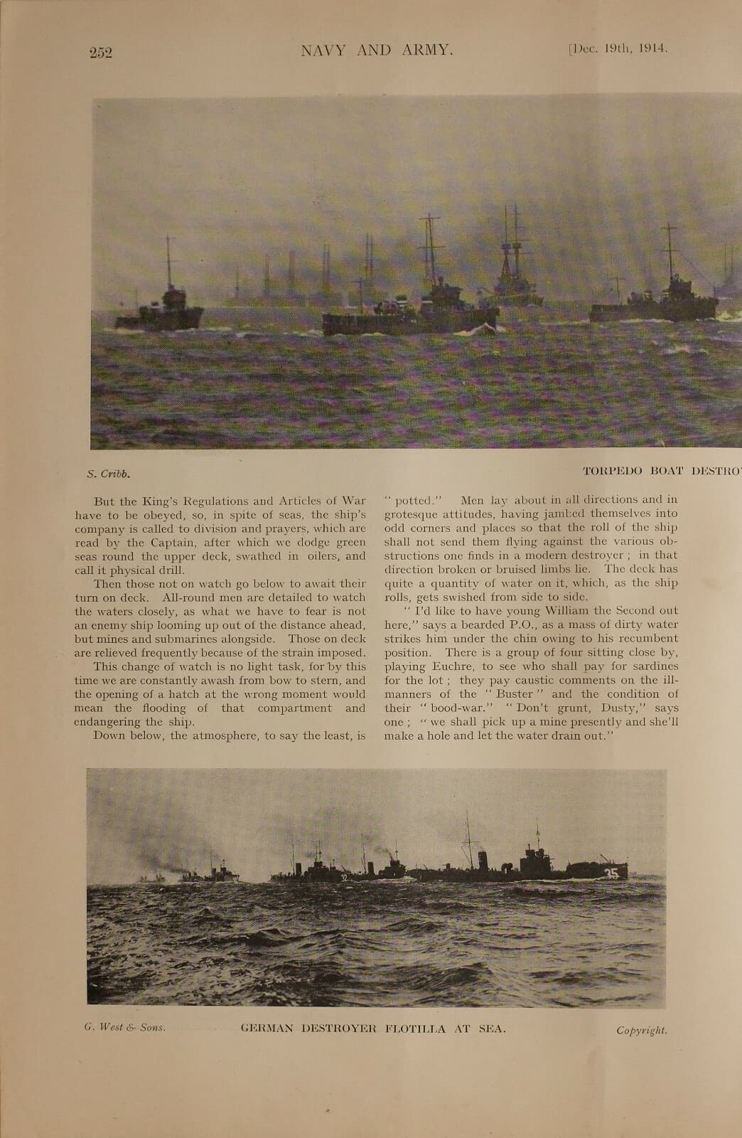 1914 WW1 ARTICLE & PICS PATROLLING DESTROYER GERMAN DESTROYER FLOTILLA 2