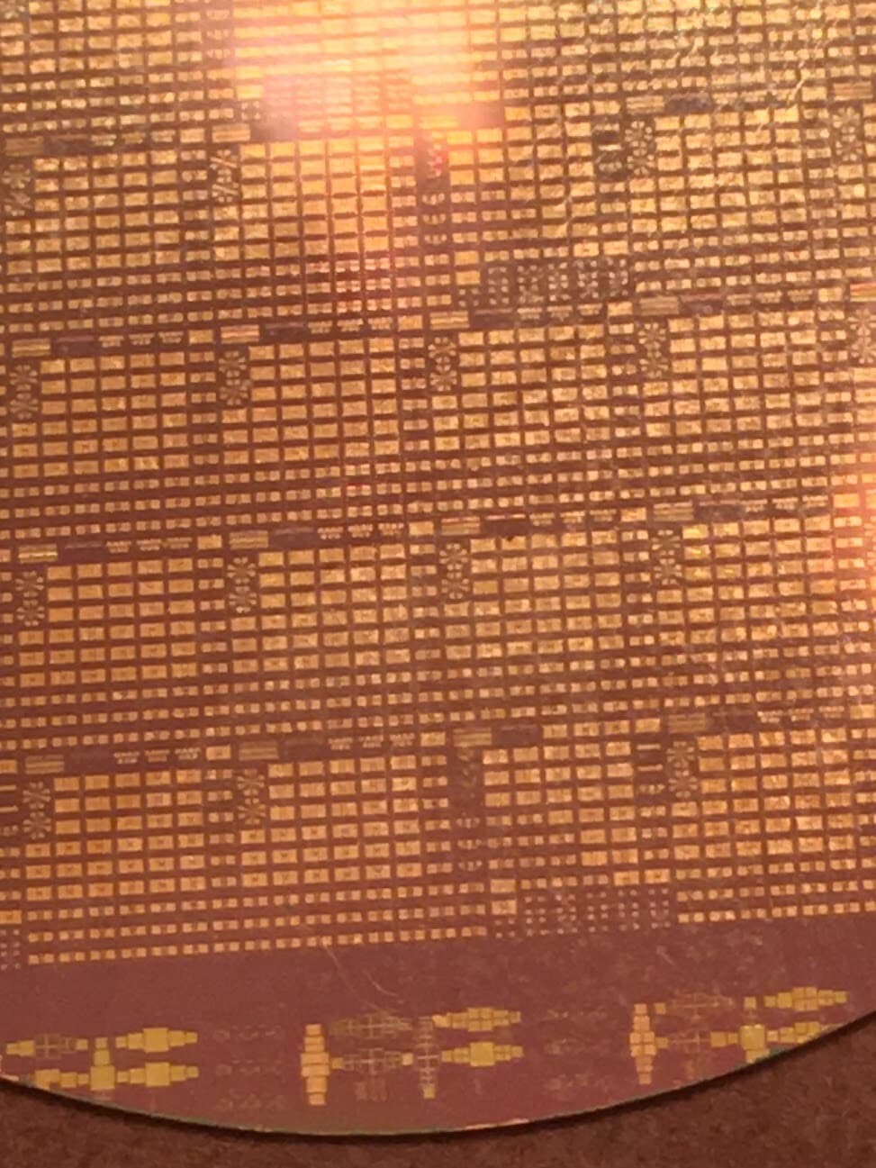 2" Gold Silicon Wafer Unique Extremely Rare RF NAND Vintage CPU Chip 6