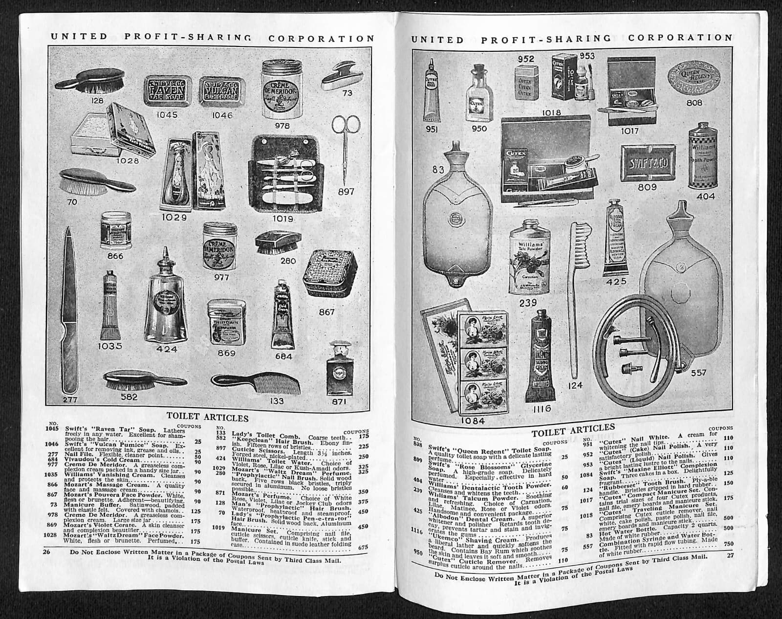 1923 United Profit Sharing Catalog Dry Goods Jewelry Clothing 40pp Scarce 6