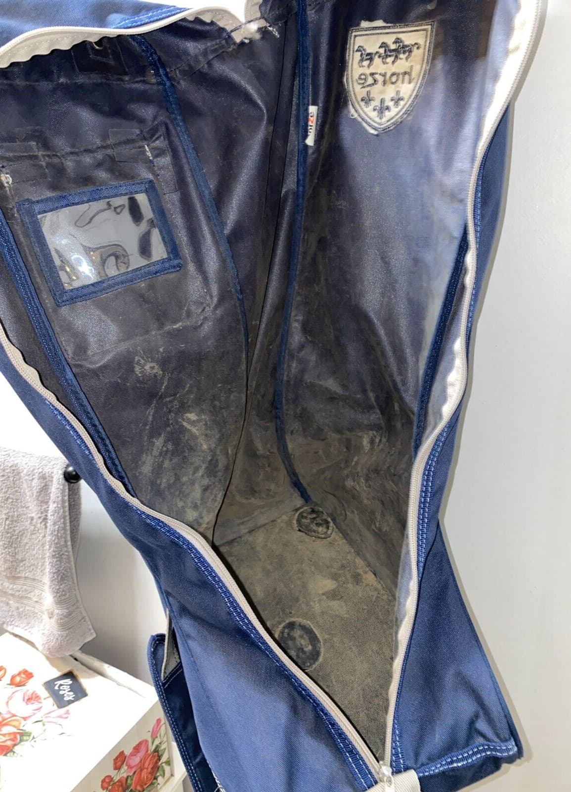 HORZE BLUE TALL ENGLISH BOOT BAG 23'' X 14'' X 7 1/2'' 6