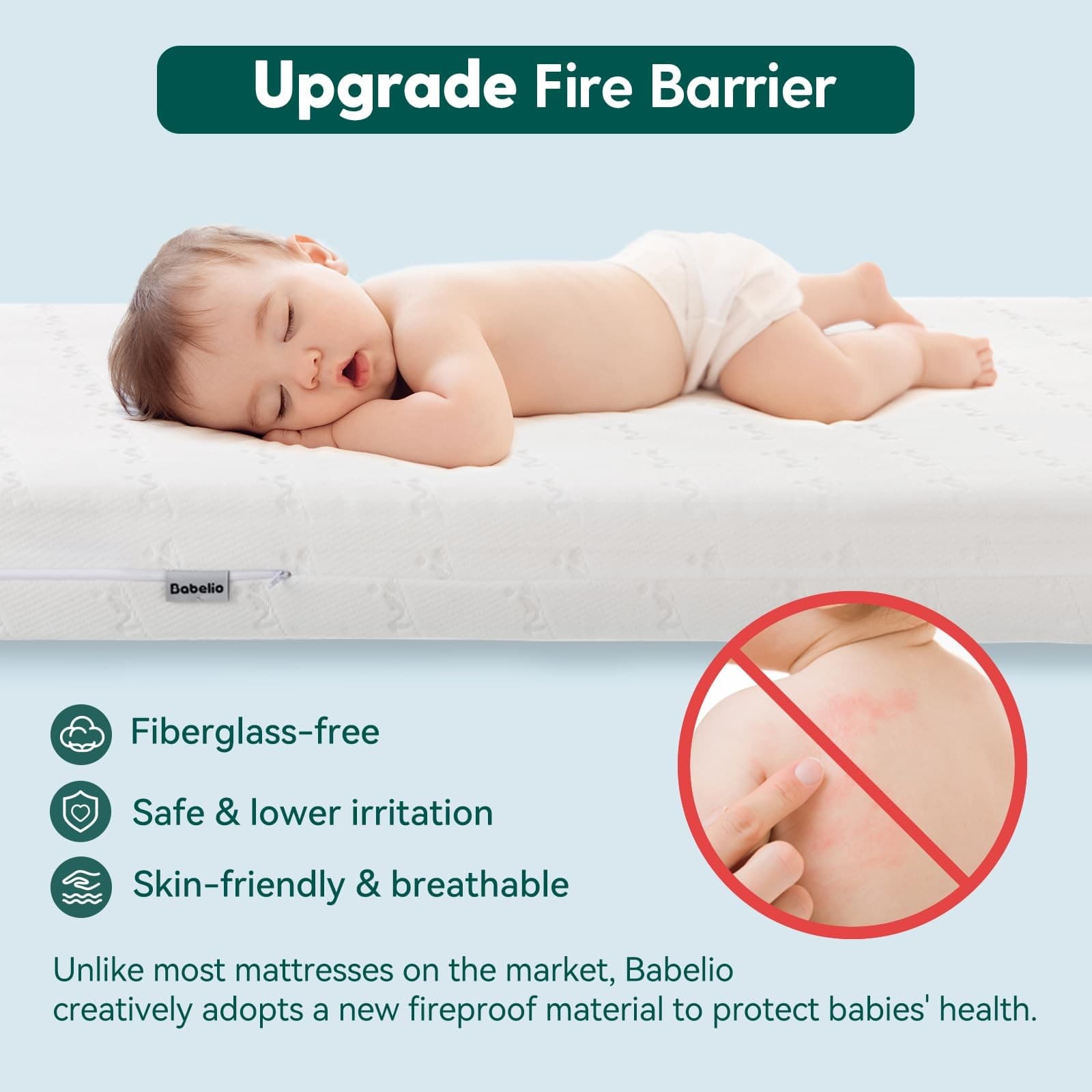 Breathable Crib Mattress, Dual-Sided, Memory Foam, Waterproof, Removable and ... 4